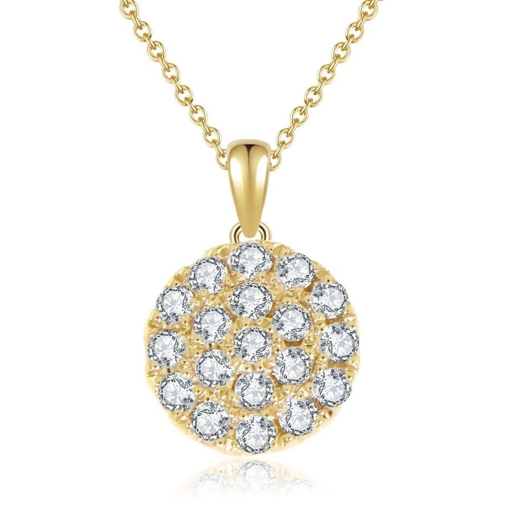 Real Diamond Little Round Pendant Yellow Gold